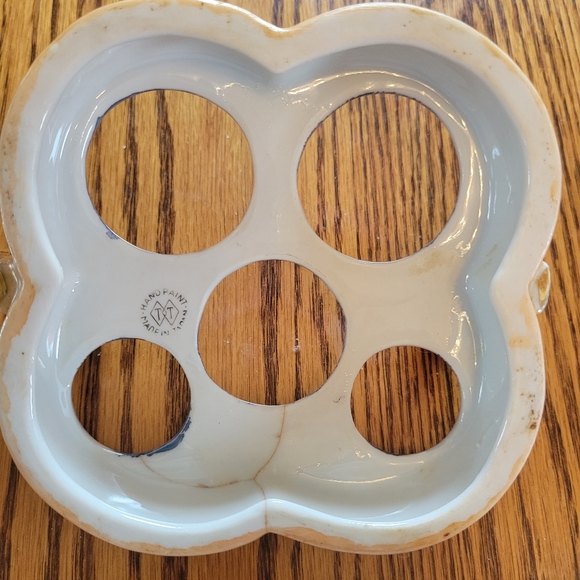 Vintage Lusterware Hand Painted Made in Japan Condiment Tray ~TT 5-piece S&P V&O - Picture 14 of 16